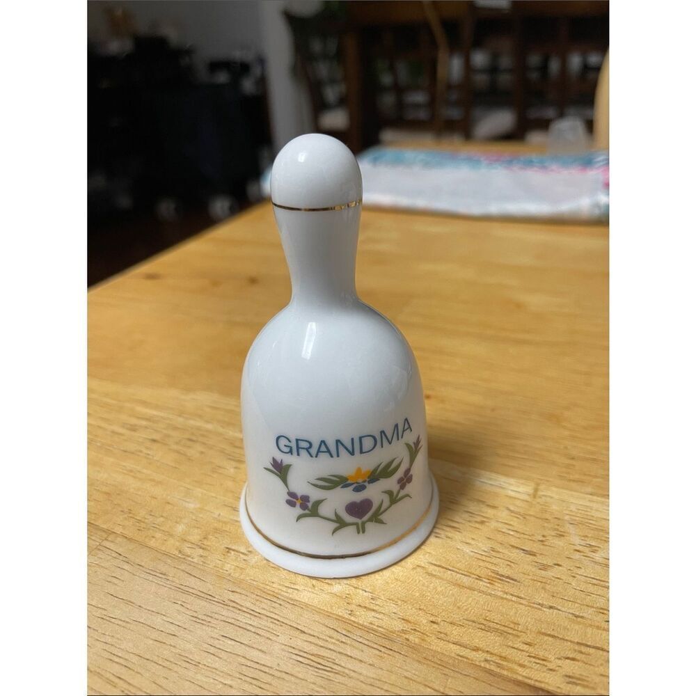 Grandma Ceramic Bell with Floral Motif NWOT